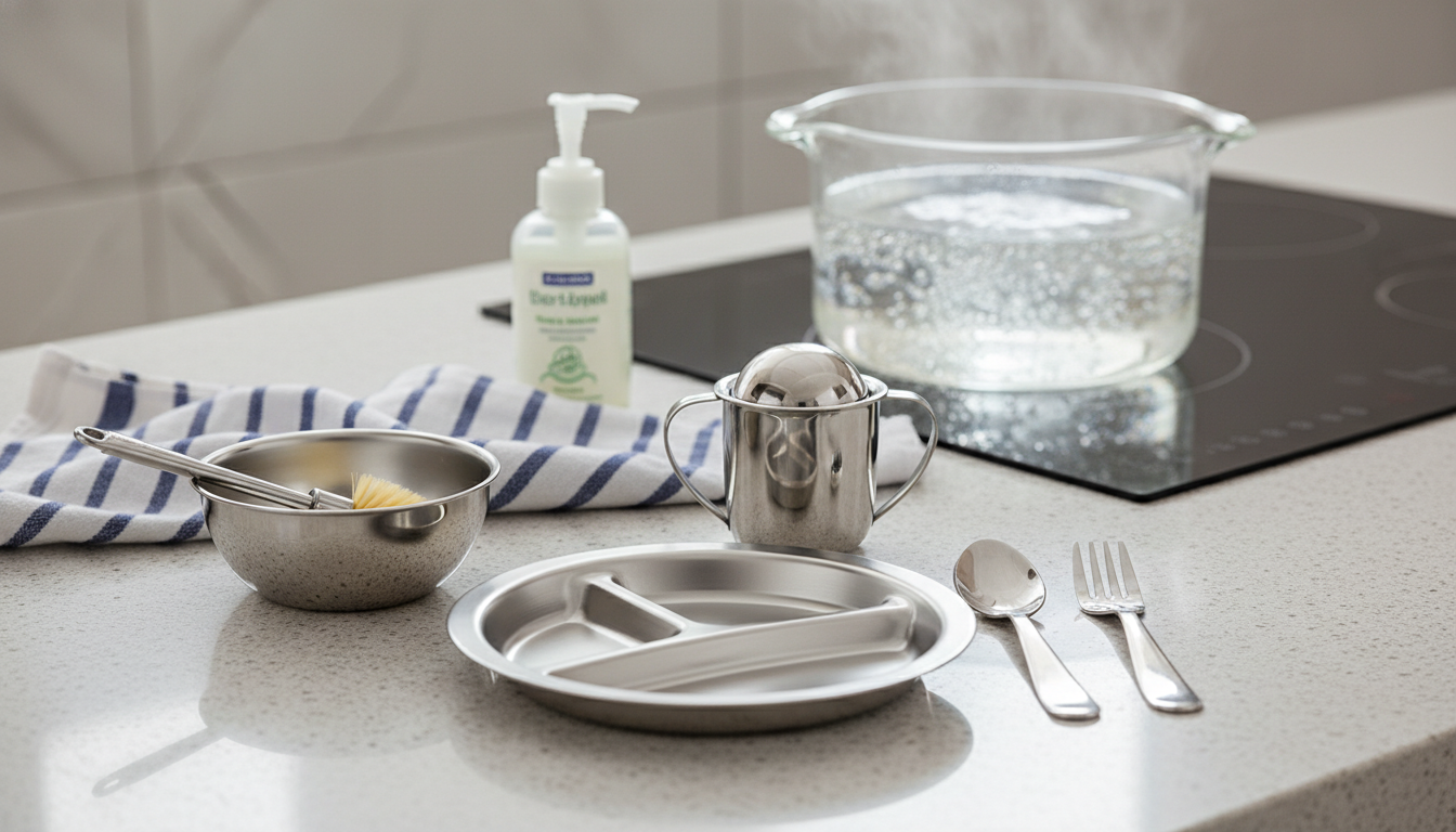 Clean & Sterilize a Stainless Steel Baby Feeding Set